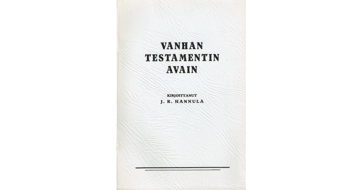 Vanhan Testamentin Avain | Kristosofia, Kirjakauppa